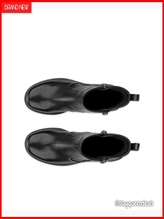 Men Leather Ankle Boots with 1.8 Inch Heel, Side Zip, Comfort Technology